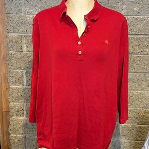 Women's Lauren Ralph Lauren Red Polo Shirt Long Sleeve